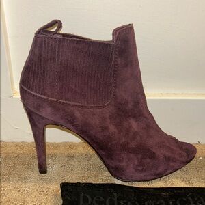 Pedro Garcia Women's Dark Purple Open Toe Heeled Boots